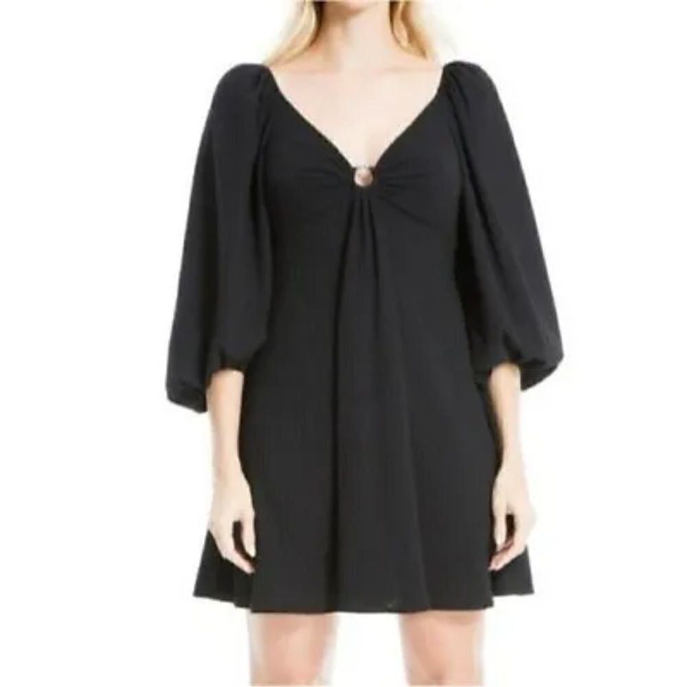 NWT Max Studio 3/4 Sleeve Babydoll Dress Black M